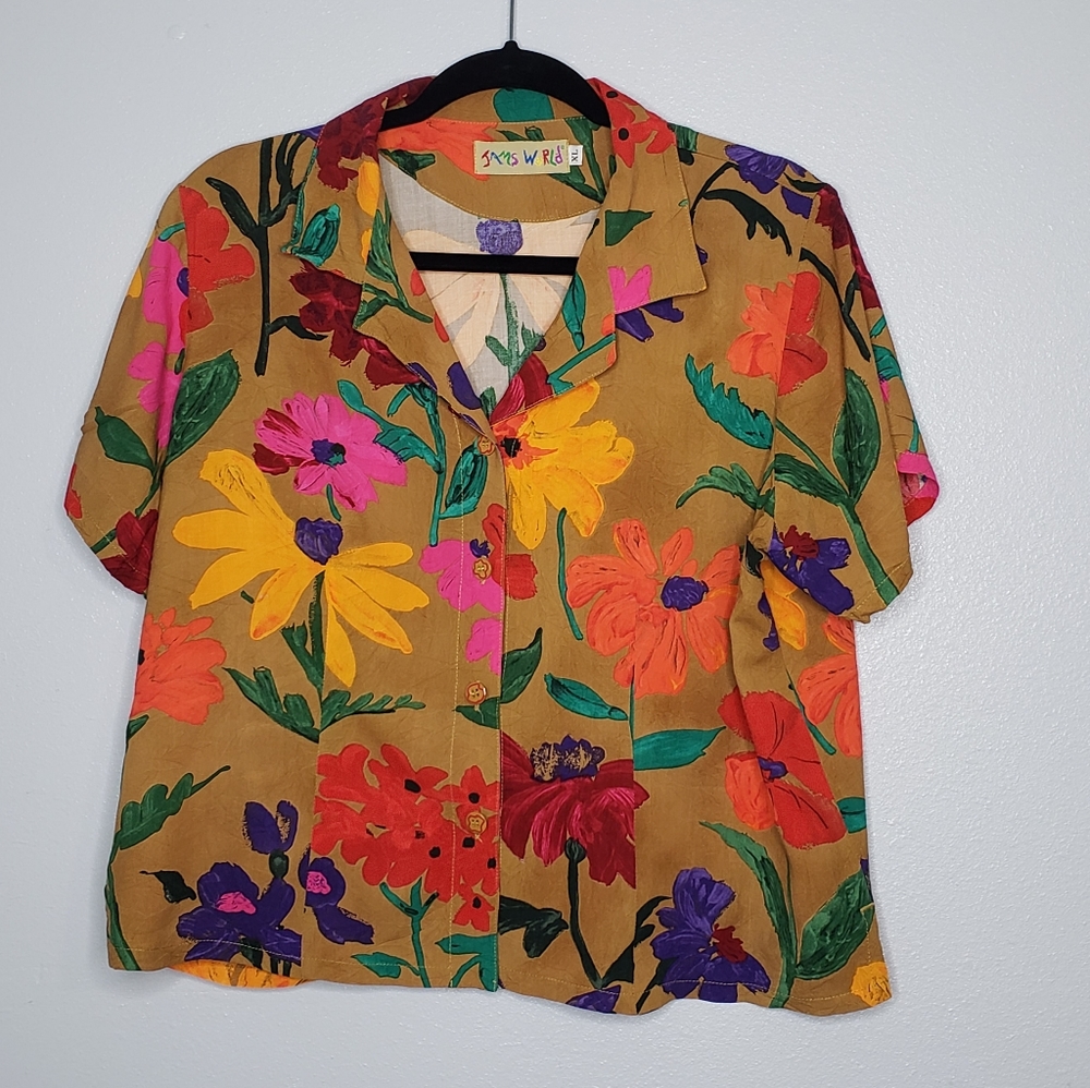 Jams World Floral Garden Vintage Crop Top XL